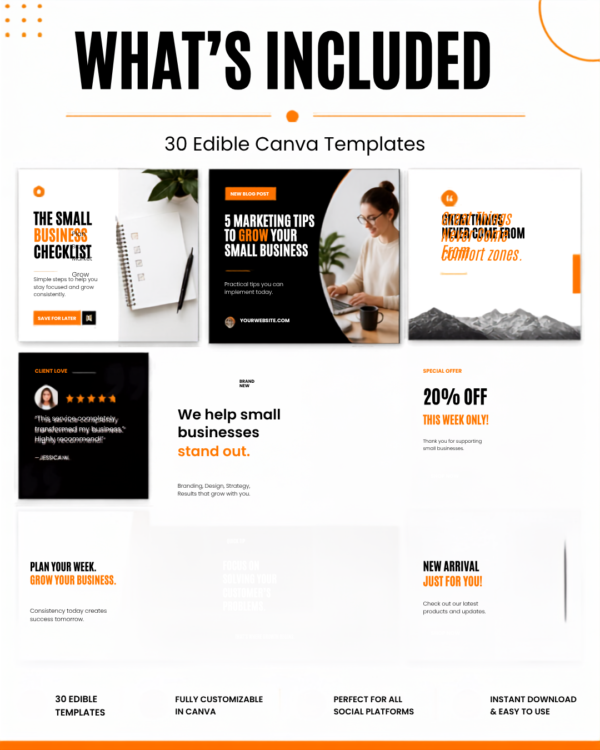 Product Image 3C 30 Canva Social Media Templates for Small Businesses